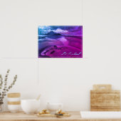 セントマイケル山、コーンウォールイングランド、ブルー&パープル ポスター (キッチン)