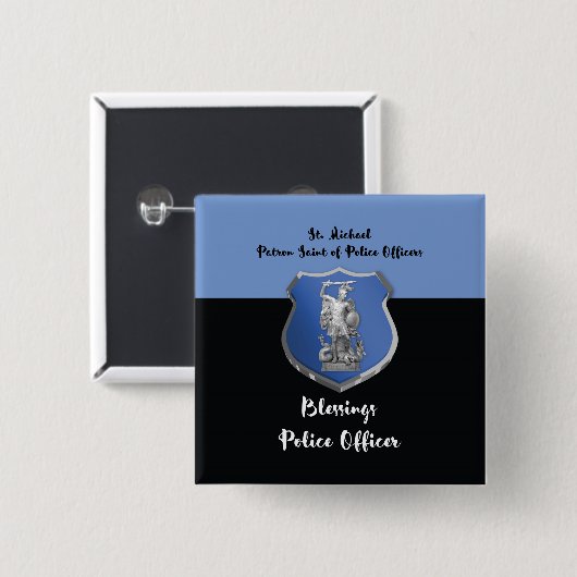 セントマイケル恵みが新警察官に 缶バッジ (正面&裏面)