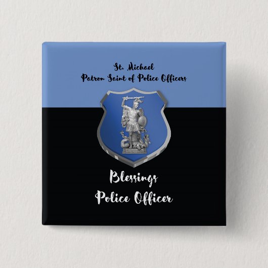 セントマイケル恵みが新警察官に 缶バッジ (正面)