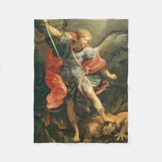 セントマイケル悪魔を敗北させる大天使 フリースブランケット (正面)