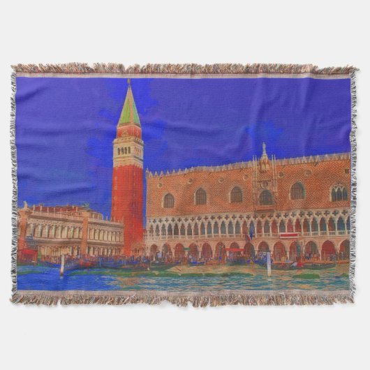 セントマークの正方形のPiazzettaの絵画 スローブランケット (正面)