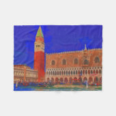 セントマークの正方形のPiazzettaの絵画 フリースブランケット (正面(横))