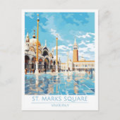 セントマークスクエアヴェネツィアイタリアヴィンテージトラベル ポストカード (正面)