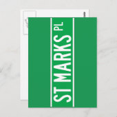 セントマークズプレイスニューヨーク通りサイン ポストカード (正面/裏面)