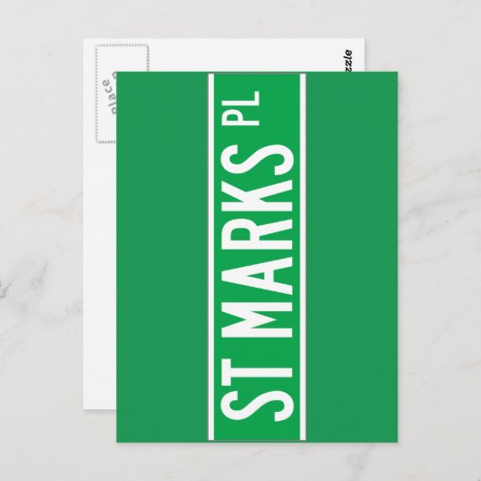セントマークズプレイスニューヨーク通りサイン ポストカード (正面/裏面)