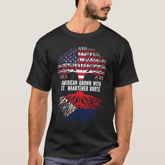 セントマータールーツ米国国旗で栽培されたアメリカ人 Tシャツ (正面)