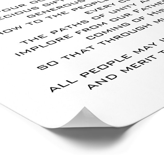 セントマーチンデポレス祈りの言葉人種調和 ポスター (角)