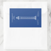 セントマーティンアイランドライトハウス – ミシガン州 – AD 長方形シール (バッグ)