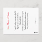 セントマーティンオブトゥアーズ祈りの言葉カード ポストカード (裏面)