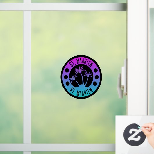 セントマーテンブルーとパープルグラデーションのシントマーティン ウィンドウサイン (ホーム)