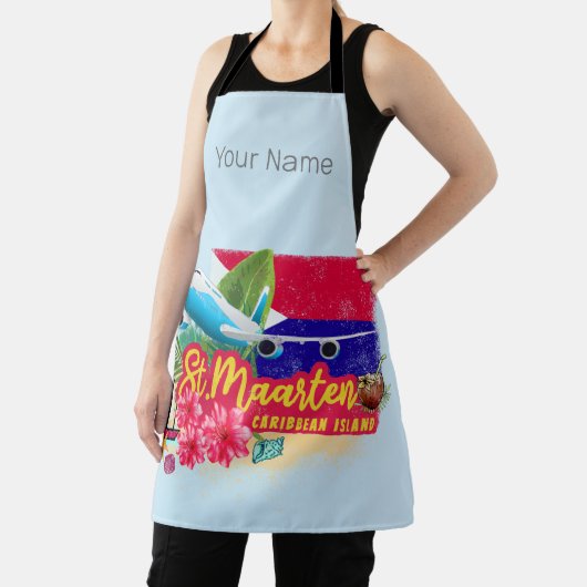 セントマーテンレトロカリブのヴィンテージアイランド飛行機 エプロン (インサイチュ)