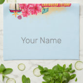 セントマーテンレトロカリブのヴィンテージアイランド飛行機 キッチンタオル (折り畳み)