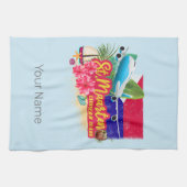 セントマーテンレトロカリブのヴィンテージアイランド飛行機 キッチンタオル (横)