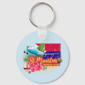 セントマーテンレトロカリブのヴィンテージアイランド飛行機 キーホルダー (正面)