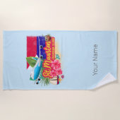 セントマーテンレトロカリブのヴィンテージアイランド飛行機 ビーチタオル (正面)