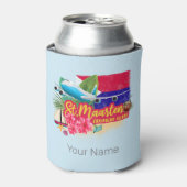 セントマーテンレトロカリブのヴィンテージアイランド飛行機 缶クーラー (缶正面)