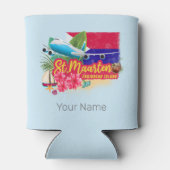 セントマーテンレトロカリブのヴィンテージアイランド飛行機 缶クーラー (裏面)