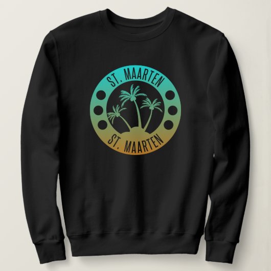 セントマーテン海アクアブルーグラデーションシントマーチン スウェットシャツ (デザイン正面)