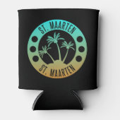 セントマーテン海アクアブルーグラデーションシントマーチン 缶クーラー (正面)