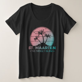セントマーテン | Sint Martinレトログラデーション プラスサイズTシャツ