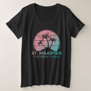 セントマーテン   Sint Martinレトログラデーション プラスサイズTシャツ