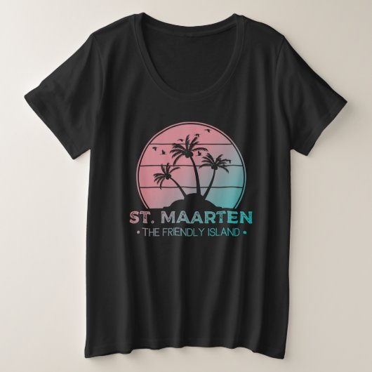 セントマーテン | Sint Martinレトログラデーション プラスサイズTシャツ (デザイン正面)