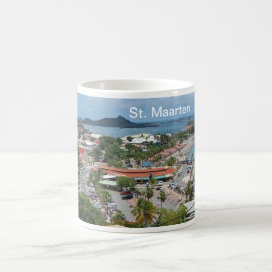 セントマールテン島 – マリゴット湾 コーヒーマグカップ (中央)