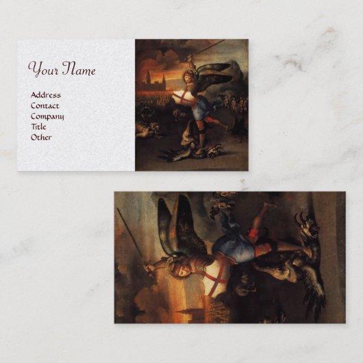 セントミカエルとドラゴンブラウンホワイトパール 名刺 (正面/裏面)