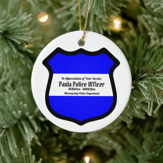 セントミカエルのシールド(スタイル2)円形 セラミックオーナメント (ツリー)