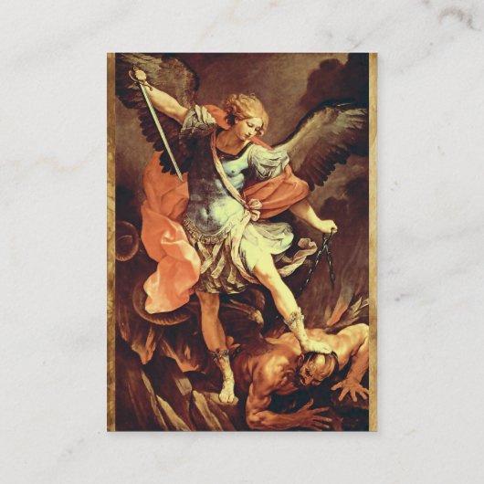 セントミカエル・ザアーチャンエルアンティーク羊皮紙 名刺 (裏面)