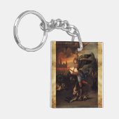 セントミカエル&ザドラゴン祈りの言葉羊皮紙 キーホルダー (正面左)