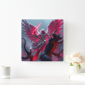 セントミカエル・ザ・アーチャンエルスレイズ・ザ・ドラゴンウォールCl スクエア壁時計 (ホーム)