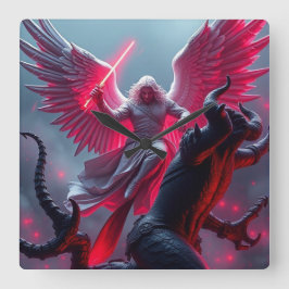 セントミカエル・ザ・アーチャンエルスレイズ・ザ・ドラゴンウォールCl スクエア壁時計