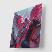 セントミカエル・ザ・アーチャンエルスレイズ・ザ・ドラゴンウォールCl スクエア壁時計 (傾斜)