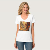 セントミカエル・ザ・アーチャンエル女子VネックT型 Tシャツ (正面フル)