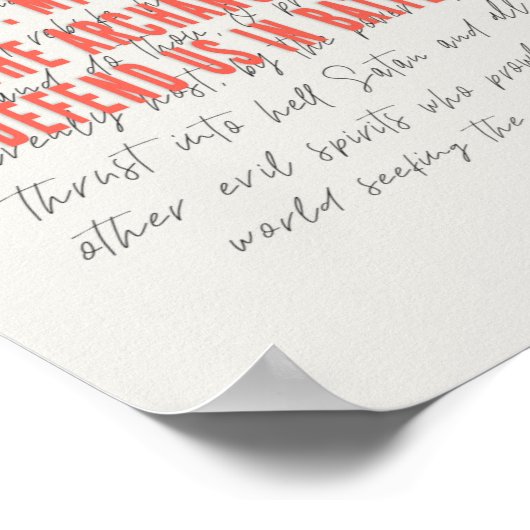 セントミカエル・ザ・アーチャンエル祈りの言葉ポスター ポスター (角)