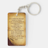 セントミカエル・ザ・アーチャンエル祈りの言葉羊皮紙 キーホルダー (裏面)