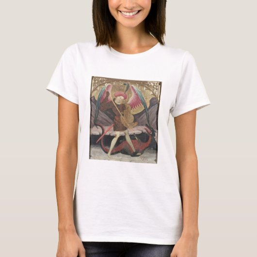 セントミカエルVanquishing Evil, c.1480 (テンペラのパーム Tシャツ (正面)