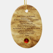 セントミケルバンクイッシングデビル祈りの言葉 セラミックオーナメント (裏面)