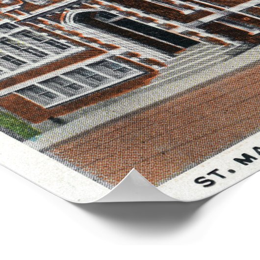 セントメアリーの学校とホールの外観 ポスター (角)