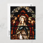 セントメアリーズ・ゴールウェイの聖書内のステンドグラス ポストカード (正面/裏面)