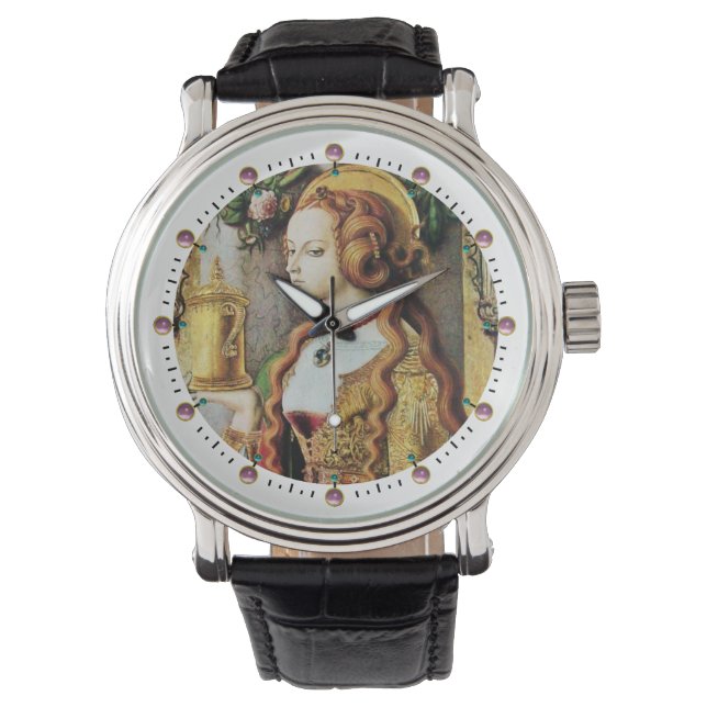 セントメアリーマグダレネピンク宝石，白 腕時計 (正面)