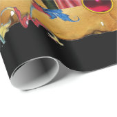 セントメアリーマグダレネブルーフローラパーチメントレッドジェム ラッピングペーパー (ロールコーナー)