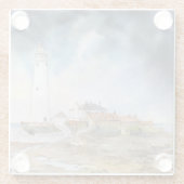 セントメアリーライトハウスウィットリーベイウォーターカラー ガラスコースター (裏面)