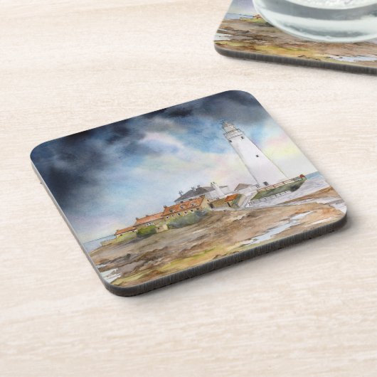 セントメアリーライトハウスウィットリーベイウォーターカラー コースター (左側)