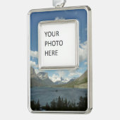 セントメアリーレイクIIアットグレイシャナショナルパーク シルバープレートフレームオーナメント (左)