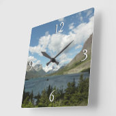 セントメアリーレイクIIアットグレイシャナショナルパーク スクエア壁時計 (傾斜)