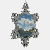 セントメアリーレイクIIアットグレイシャナショナルパーク スノーフレークピューターオーナメント (左)