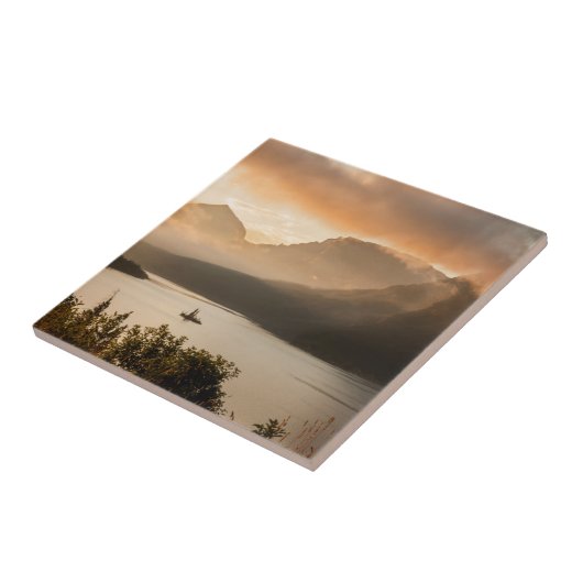 セントメアリー湖|モンタナ州グレーシア国立公園 タイル (側面)