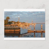 セントメリーズウォーターフロントGA上のゴールデンサンセット ポストカード (正面)